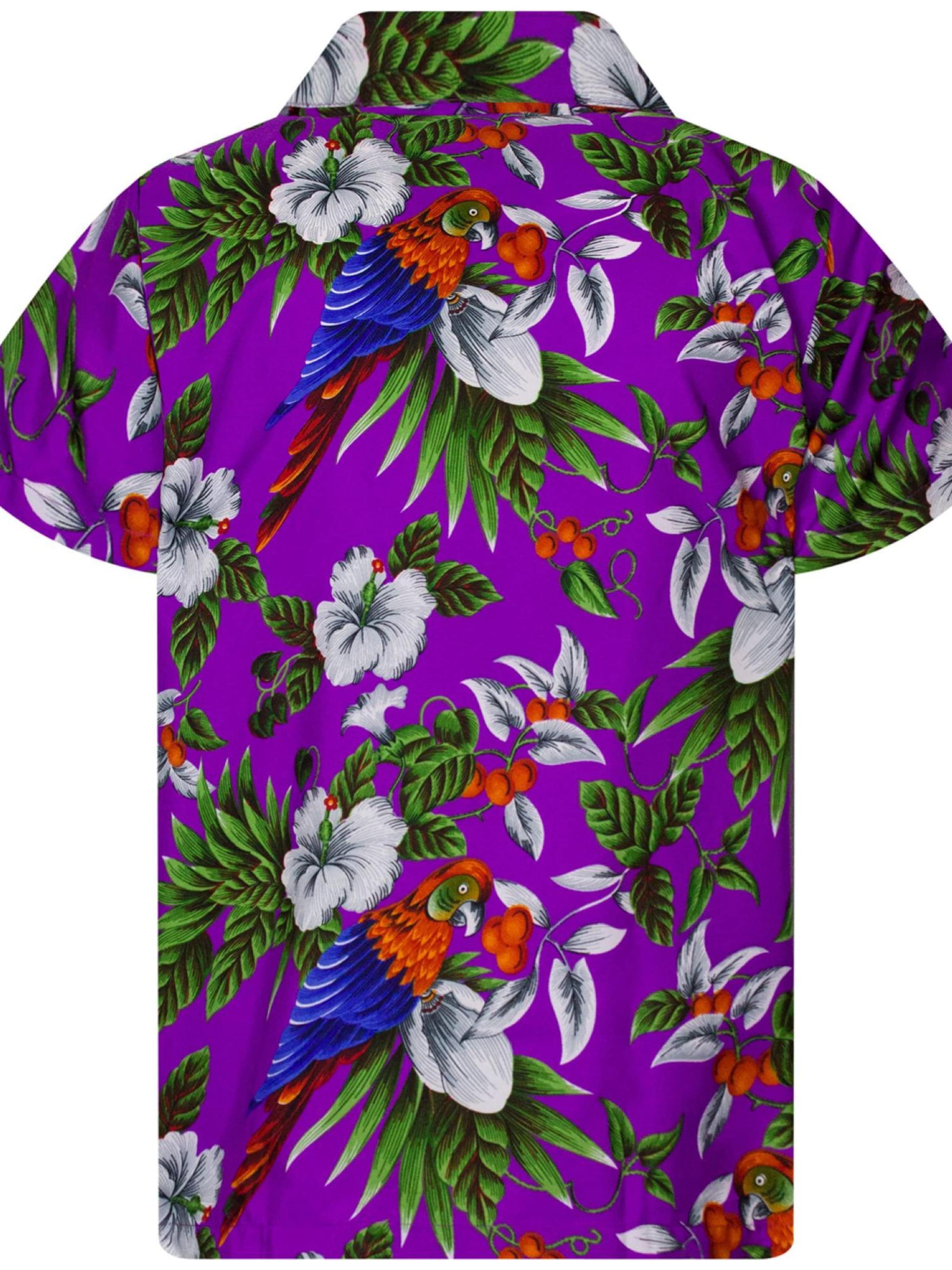 King Kameha Shirt 'Cherryparrot' in Lila