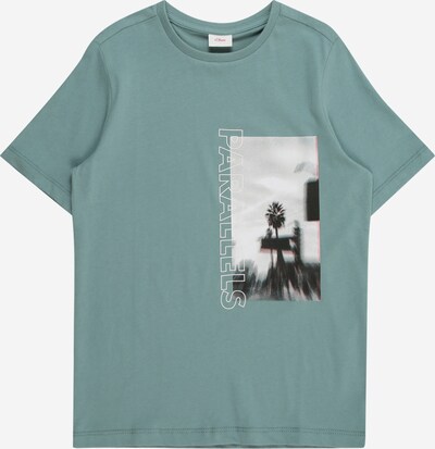s.Oliver T-Shirt in cyanblau / grau / schwarz / weiß, Produktansicht