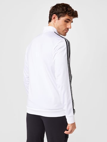 balta ADIDAS SPORTSWEAR Džemperis treniruotėms 'Essentials Warm-Up 3-Stripes'