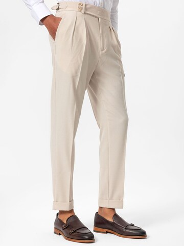 Antioch Slimfit Bandplooibroek in Beige