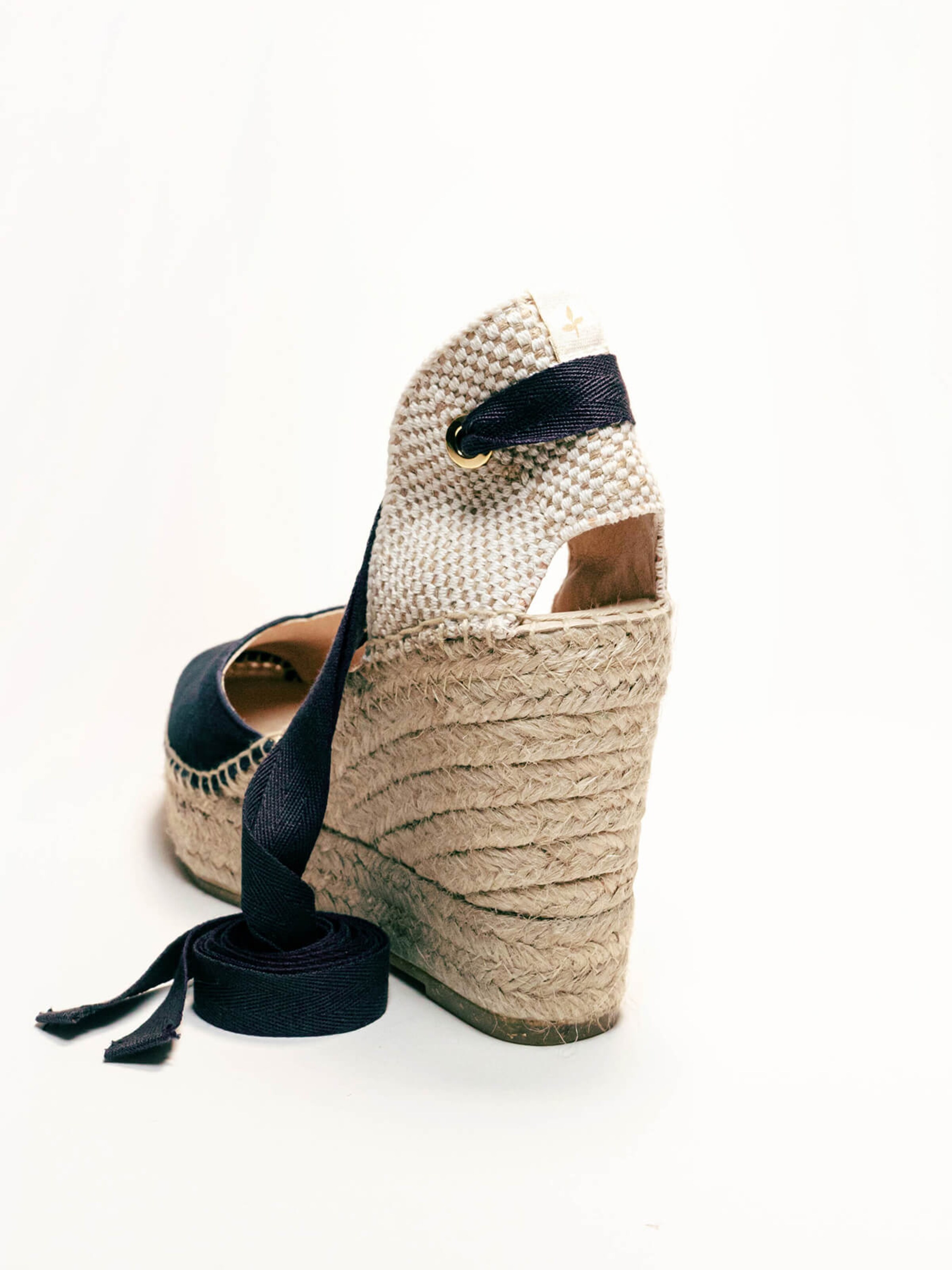 Sandalo 'Alpargata Cuña 10 cm' di Alhamas in blu