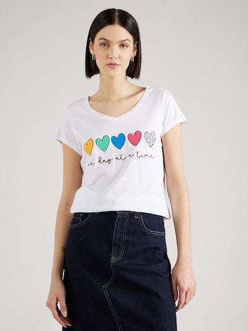 Key Largo T-shirt 'WT DAY' i vit: framsida