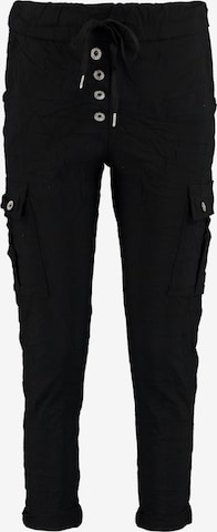 Hailys Tapered Cargo Pants 'Me44rle' in Black: front