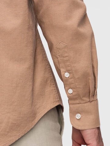 Ombre Comfort fit Button Up Shirt in Brown