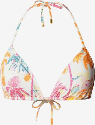 Pepe Jeans Bikinitop 'Tropical TR' in 90 in creme / azur / orange, Produktansicht