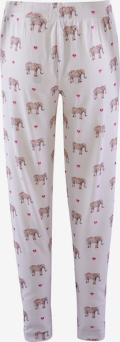 PJ Salvage Pyjamahose ' Love You A Ton ' in Weiß