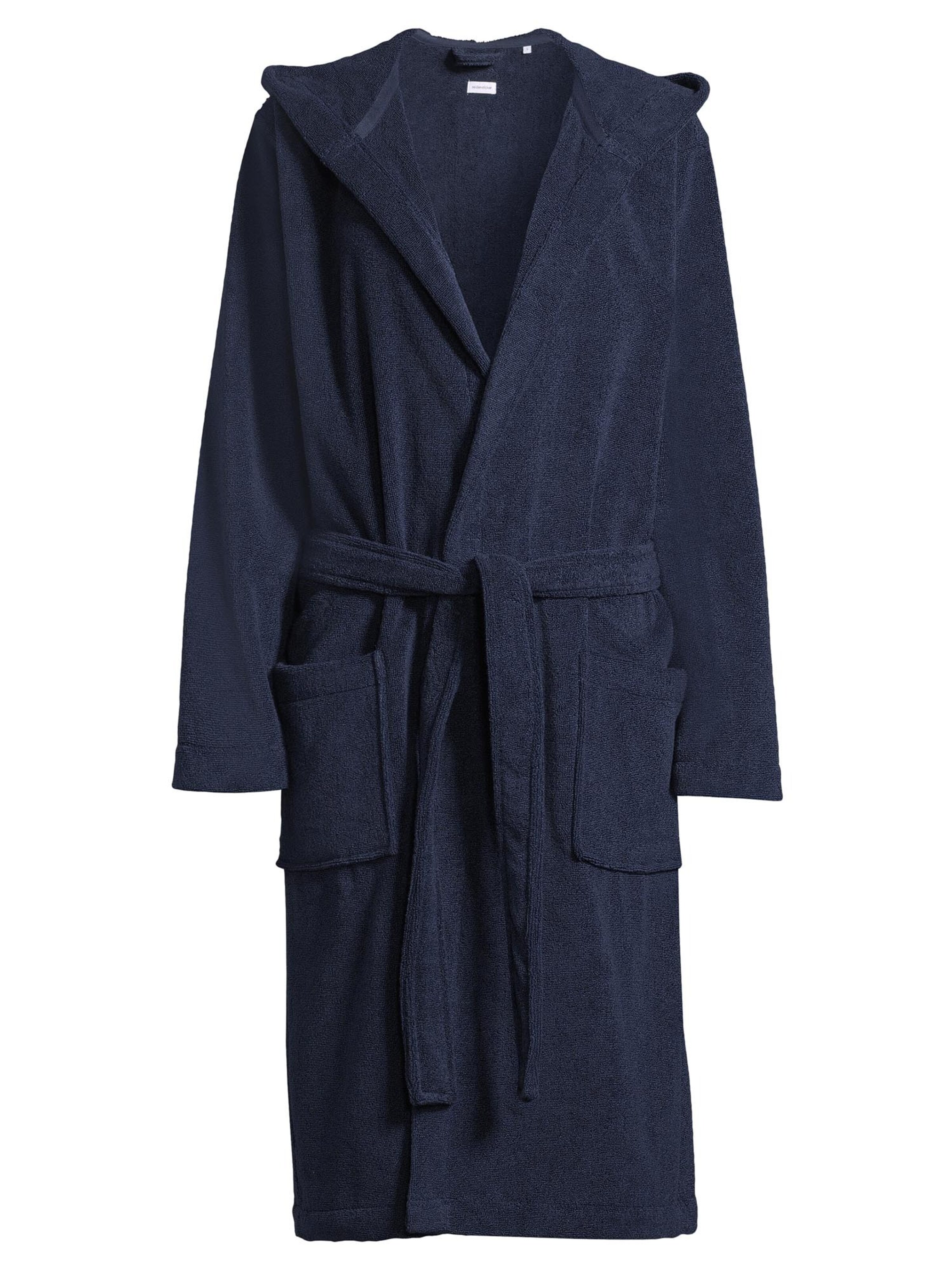SEIDENSTICKER Long Bathrobe 'Robe' in Blue: front