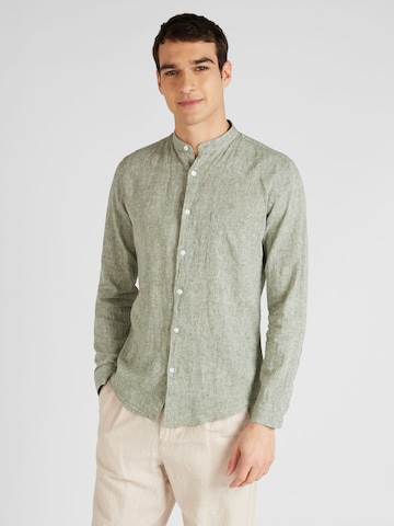 Coupe slim Chemise Lindbergh en vert : devant