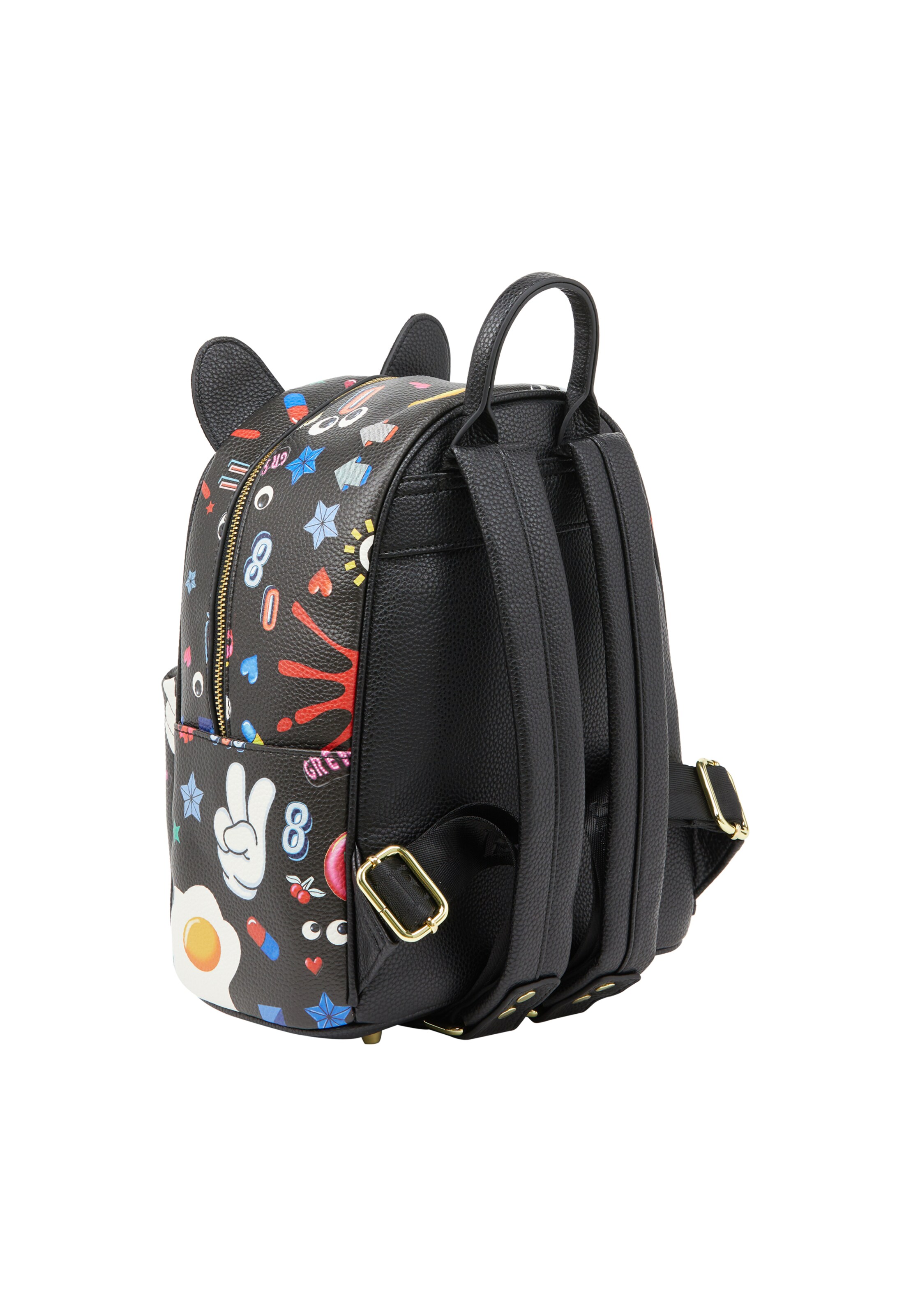 MYMO Rucksack 'Pop Eyetheme' in Schwarz