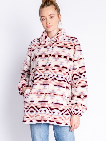 Veste en polaire 'Cozy Shacket' PJ Salvage en rose : devant