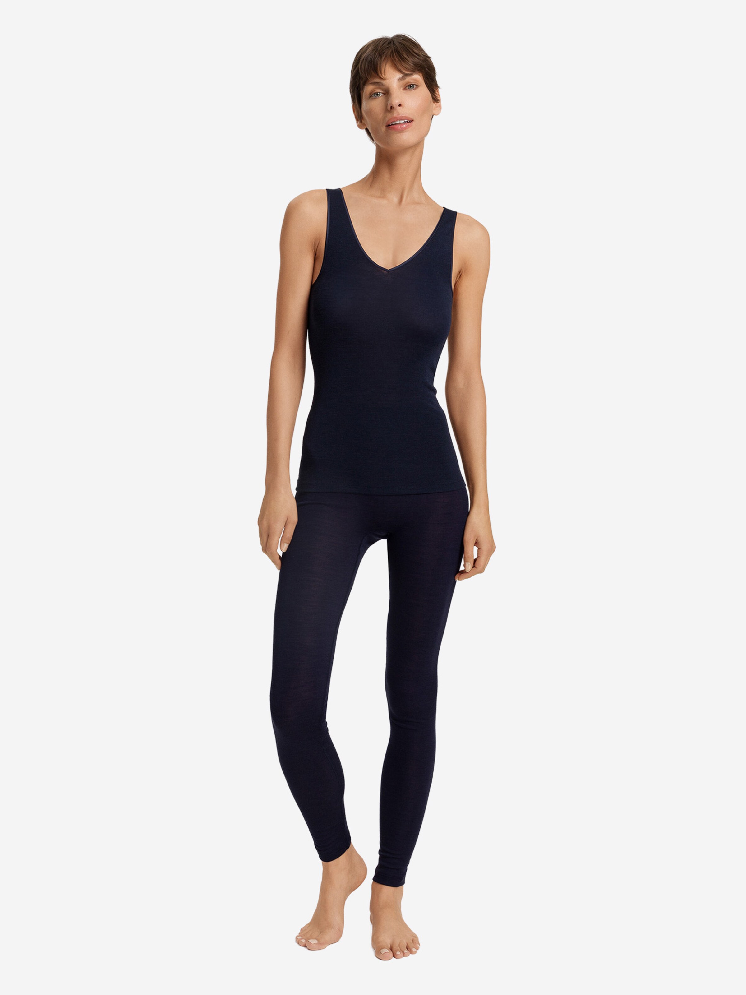 Hanro Top ' Woolen Silk ' in Blauw