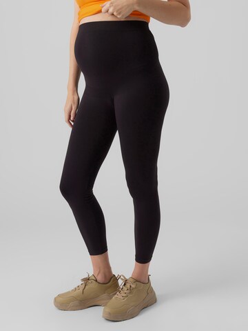 Skinny Leggings 'LAMIYA' MAMALICIOUS en noir : devant