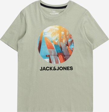 Jack & Jones Junior Μπλουζάκι 'NAVIN' σε πράσινο: μπροστά