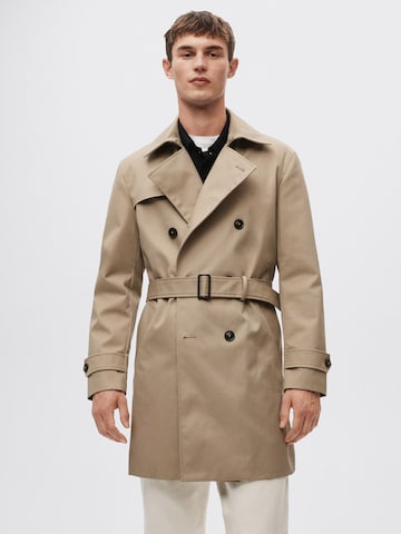 MANGO MAN Between-Seasons Coat in Brown: front