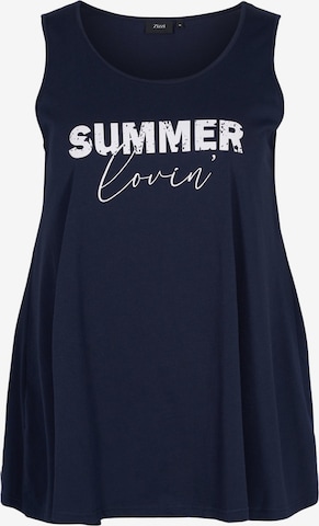 Zizzi Top 'Vmy' in Blue: front