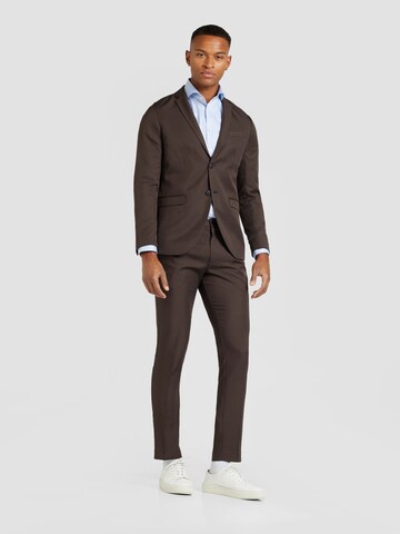 JACK & JONES Slim fit Suit 'JPRCOSTA' in Brown: front