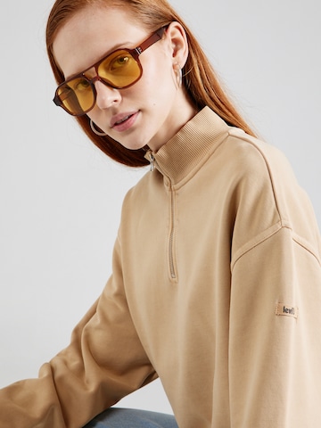 LEVI'S ® Sweatshirt 'Rue Quarter Zip Sweatshirt' i beige