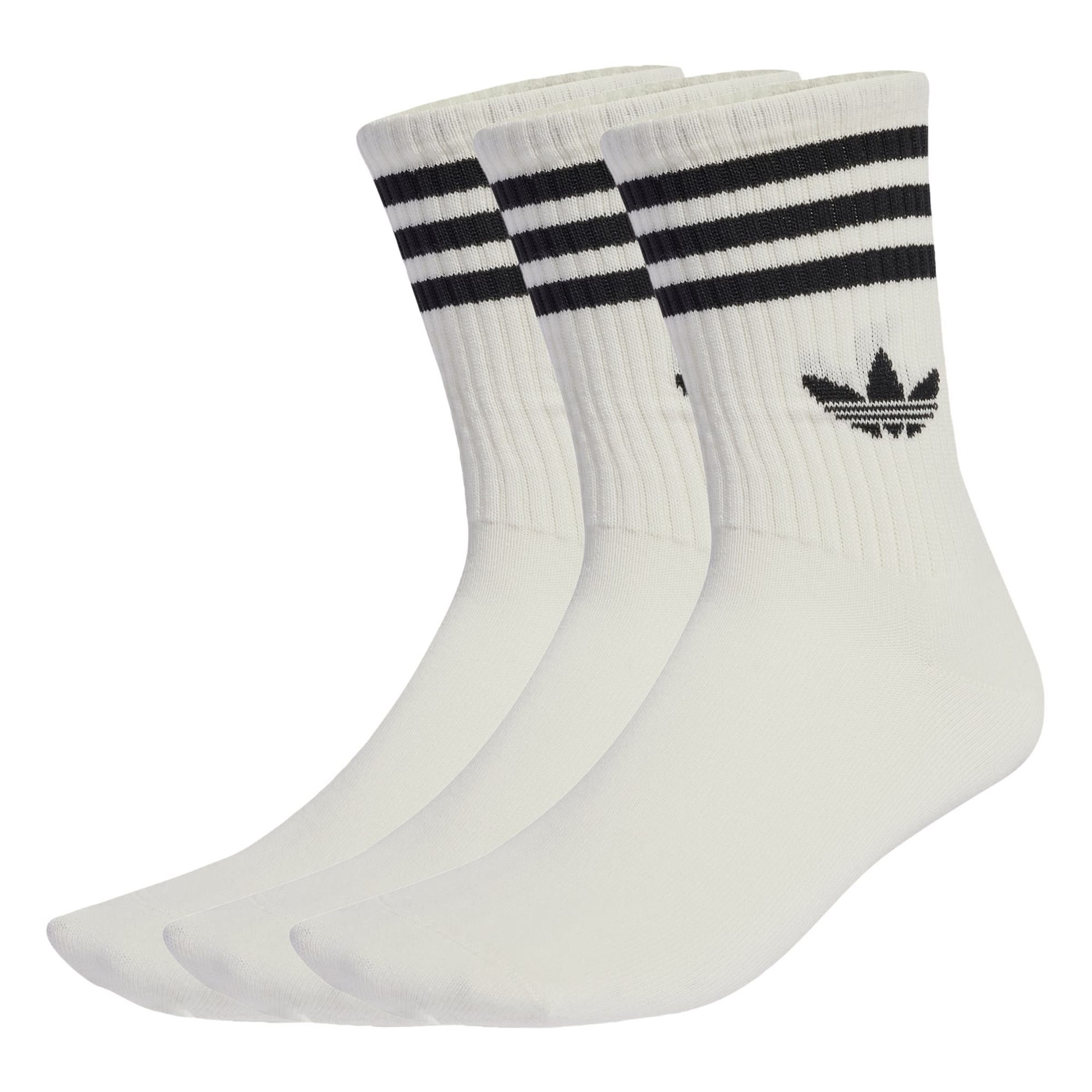 ADIDAS ORIGINALS Къси чорапи '3-Stripes Crew 3 Pairs' в бяло: отпред