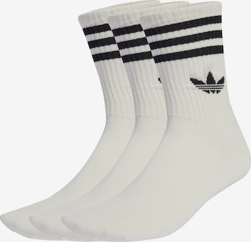 ADIDAS ORIGINALS Къси чорапи '3-Stripes Crew 3 Pairs' в бяло: отпред