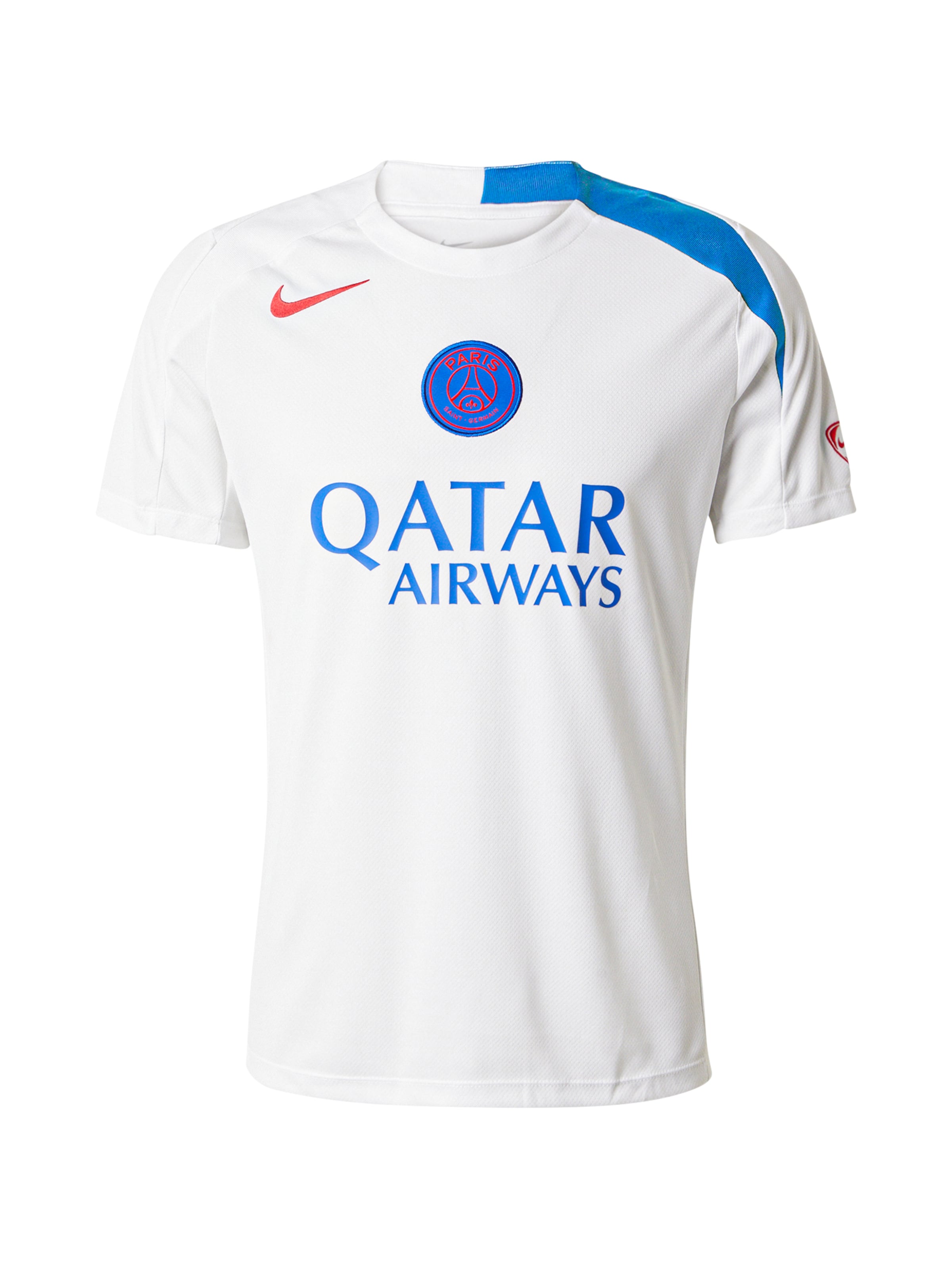 NIKE Λειτουργικό μπλουζάκι 'Paris Saint-Germain Strike' σε λευκό: μπροστά