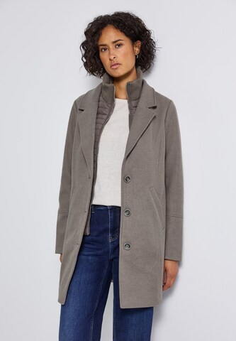 STREET ONE Between-Seasons Coat 'Inlay' in Brown: front