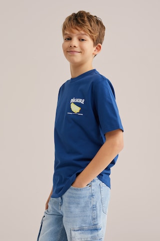 T-Shirt WE Fashion en bleu : devant