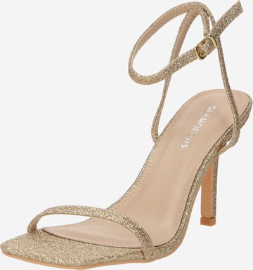 GLAMOROUS Strap Sandals in Gold: front