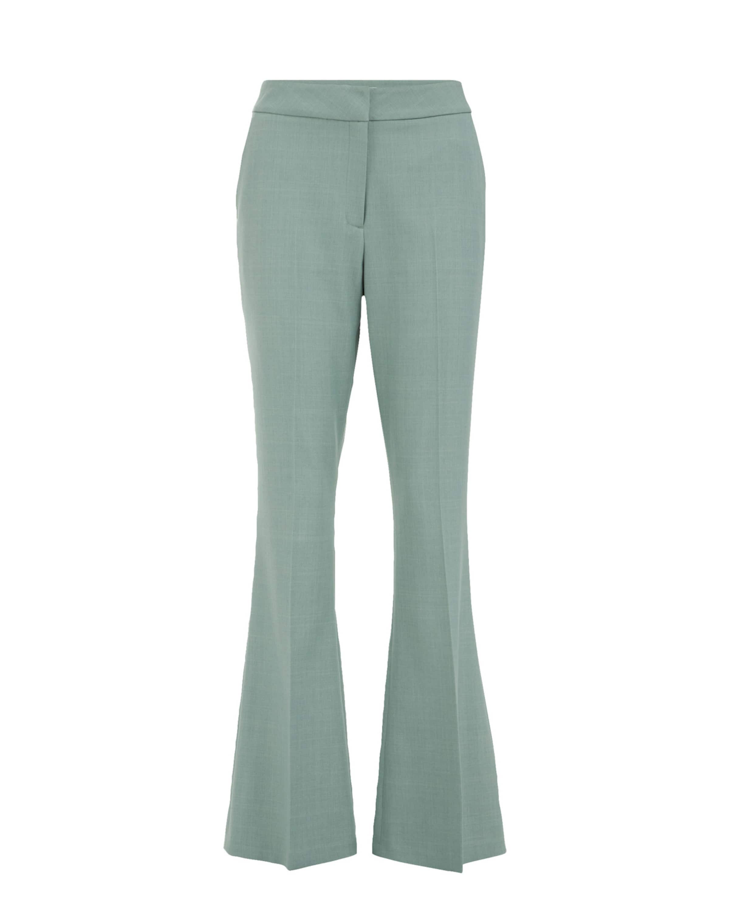 Flared Pantaloni con piega frontale di WE Fashion in verde: frontale