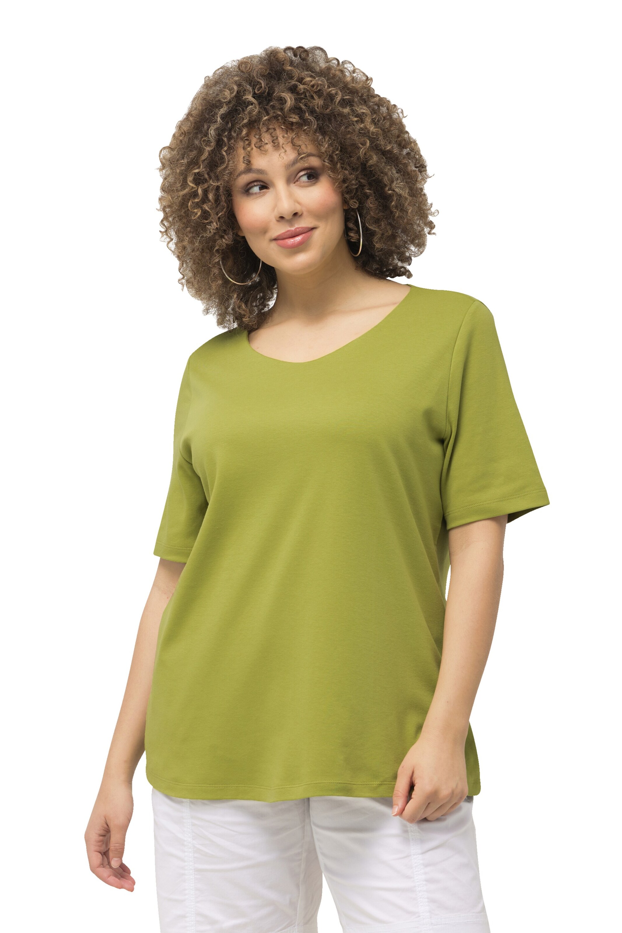 Ulla Popken Shirt in Groen: voorkant