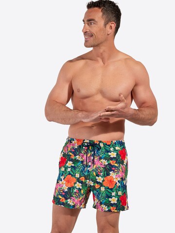 HOM Swimming shorts ' Beach Boxer Peacock ' in Mixed colours: front