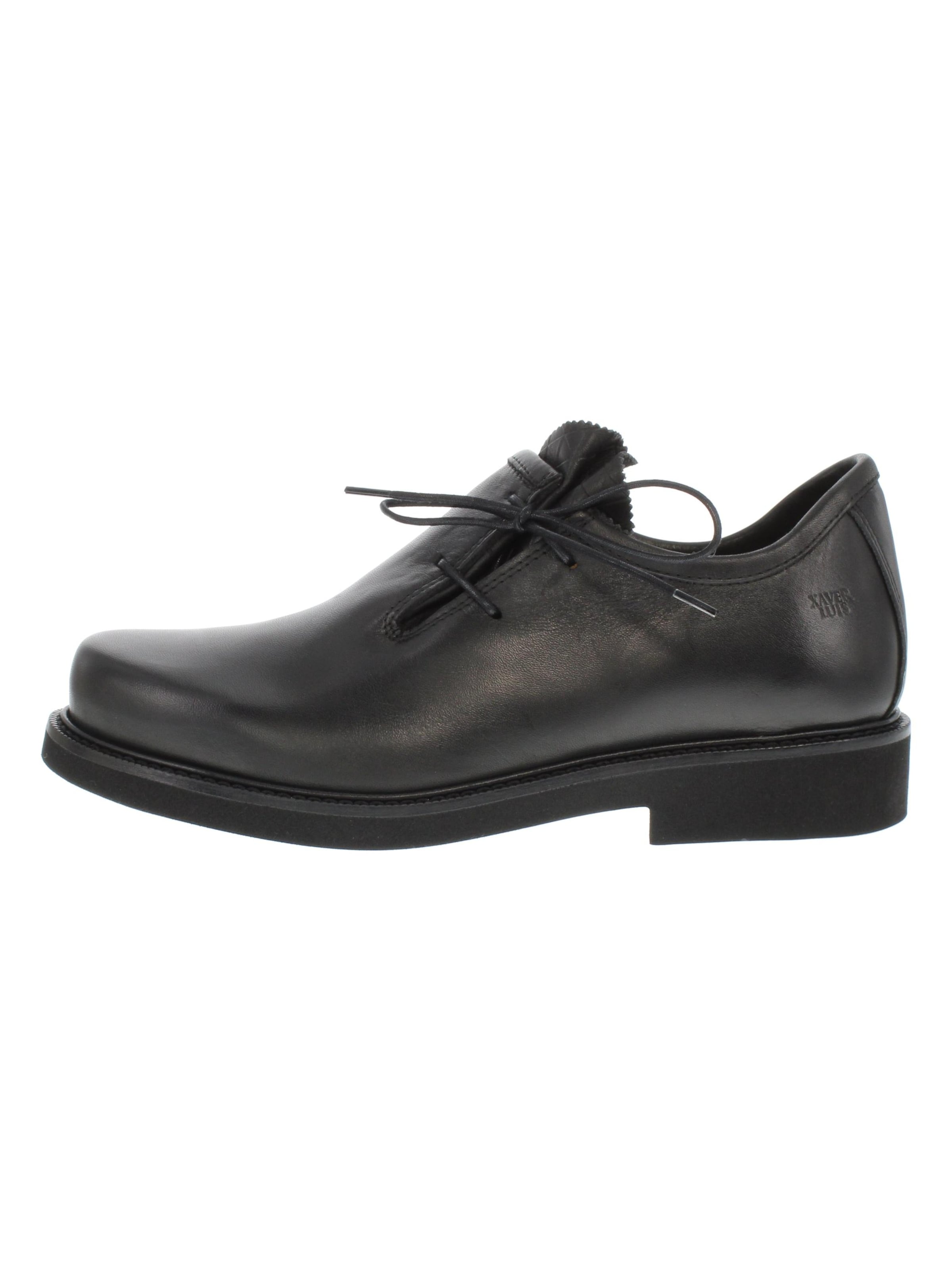 XAVER LUIS Schuhmanufaktur Traditional Shoes 'LINUS' in Black: front