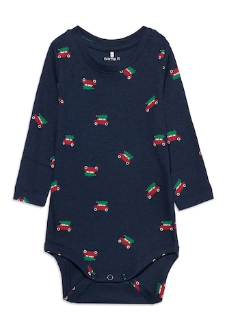 NAME IT - Pijama entero/body 'NBMRISTMAS' en azul: frente