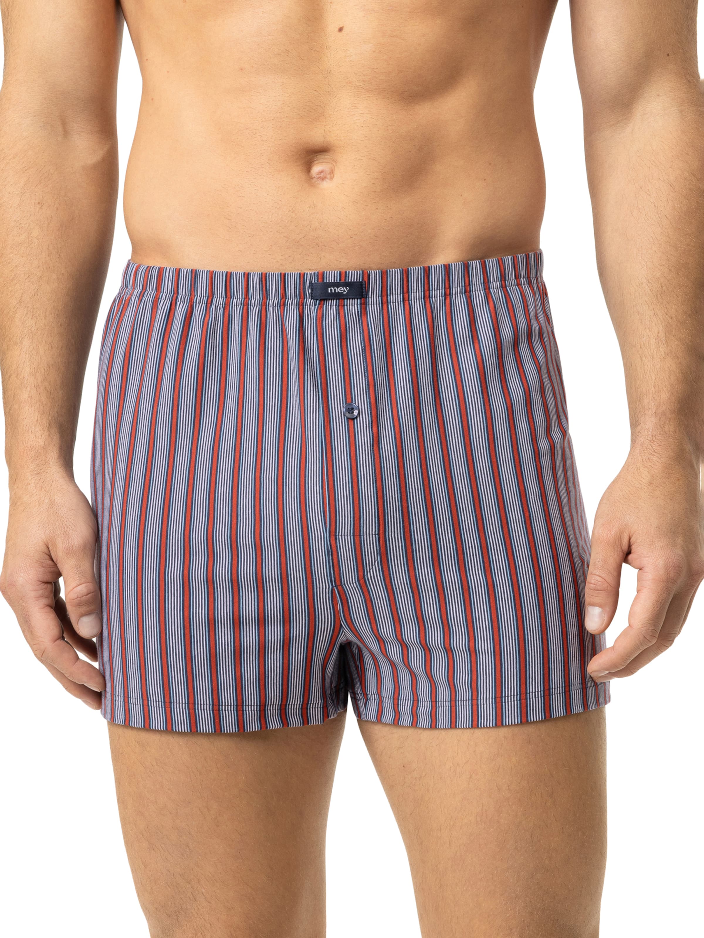 Mey Boxershorts ' Serie Varied Stripes ' in Blauw: voorkant