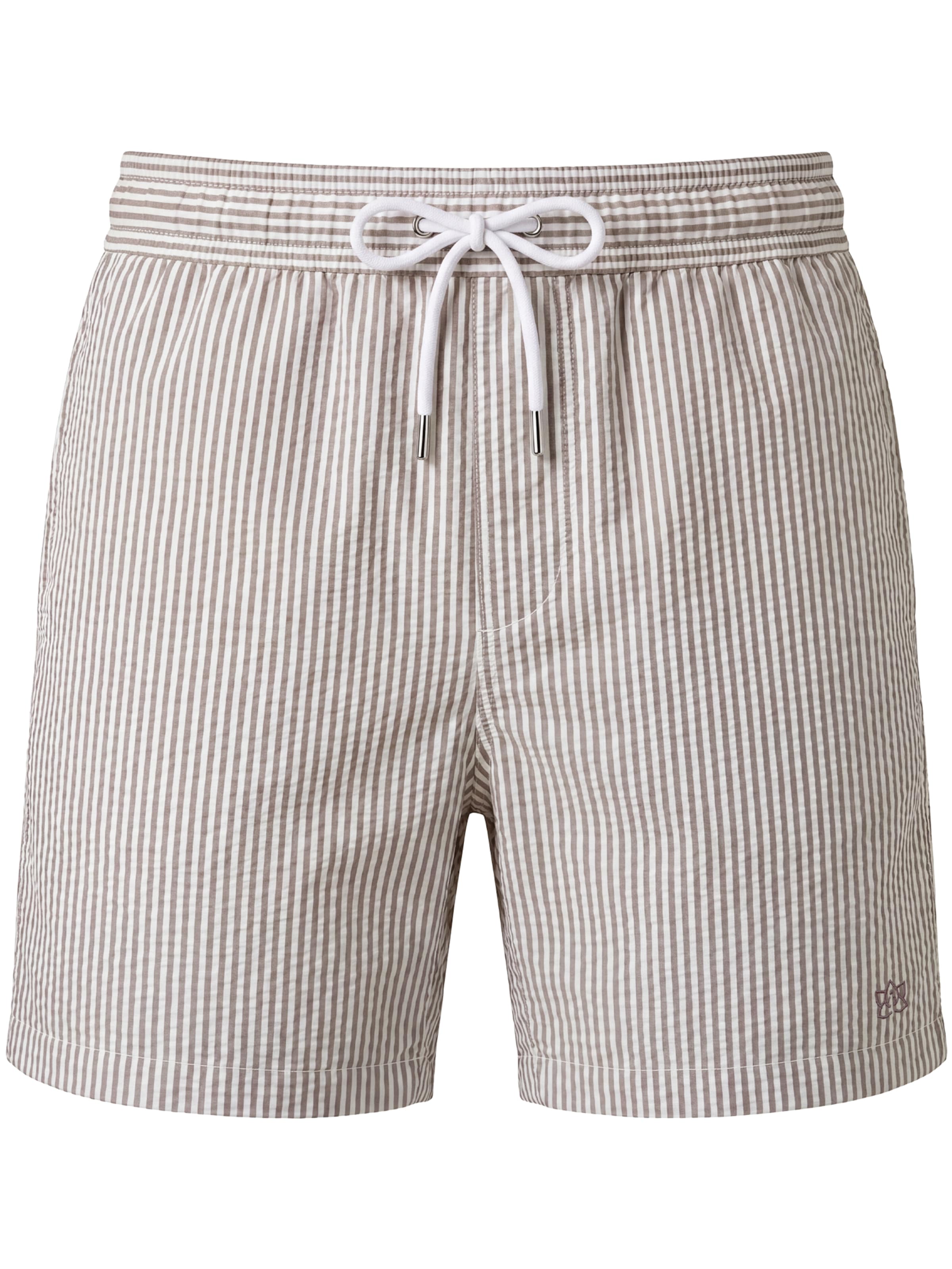 Pantaloncini da bagno 'Seersucker' di Vercate in marrone: frontale