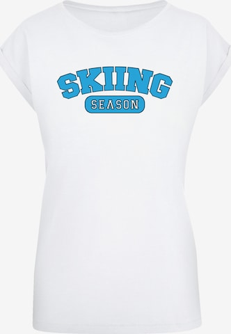 T-shirt 'Skiing Season Winter Sport' F4NT4STIC en blanc : devant