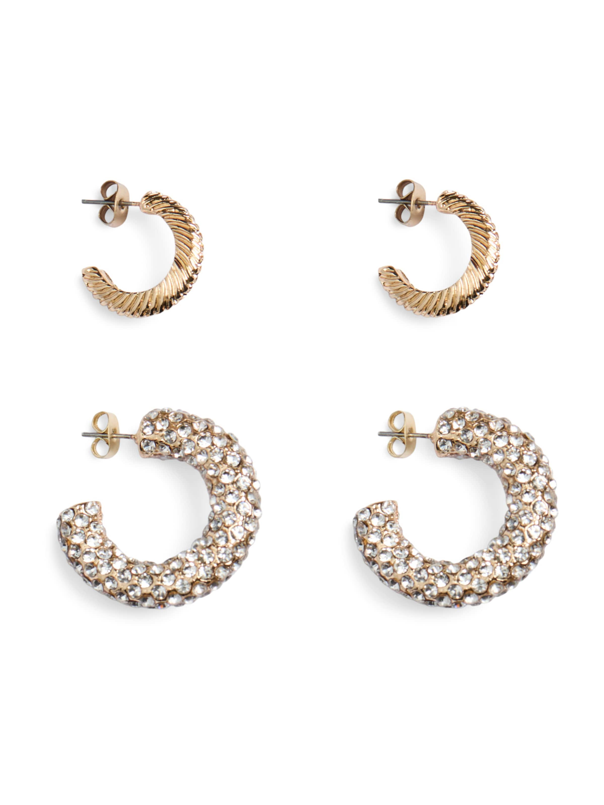PIECES - Pendientes 'PCMAJA' en oro: frente