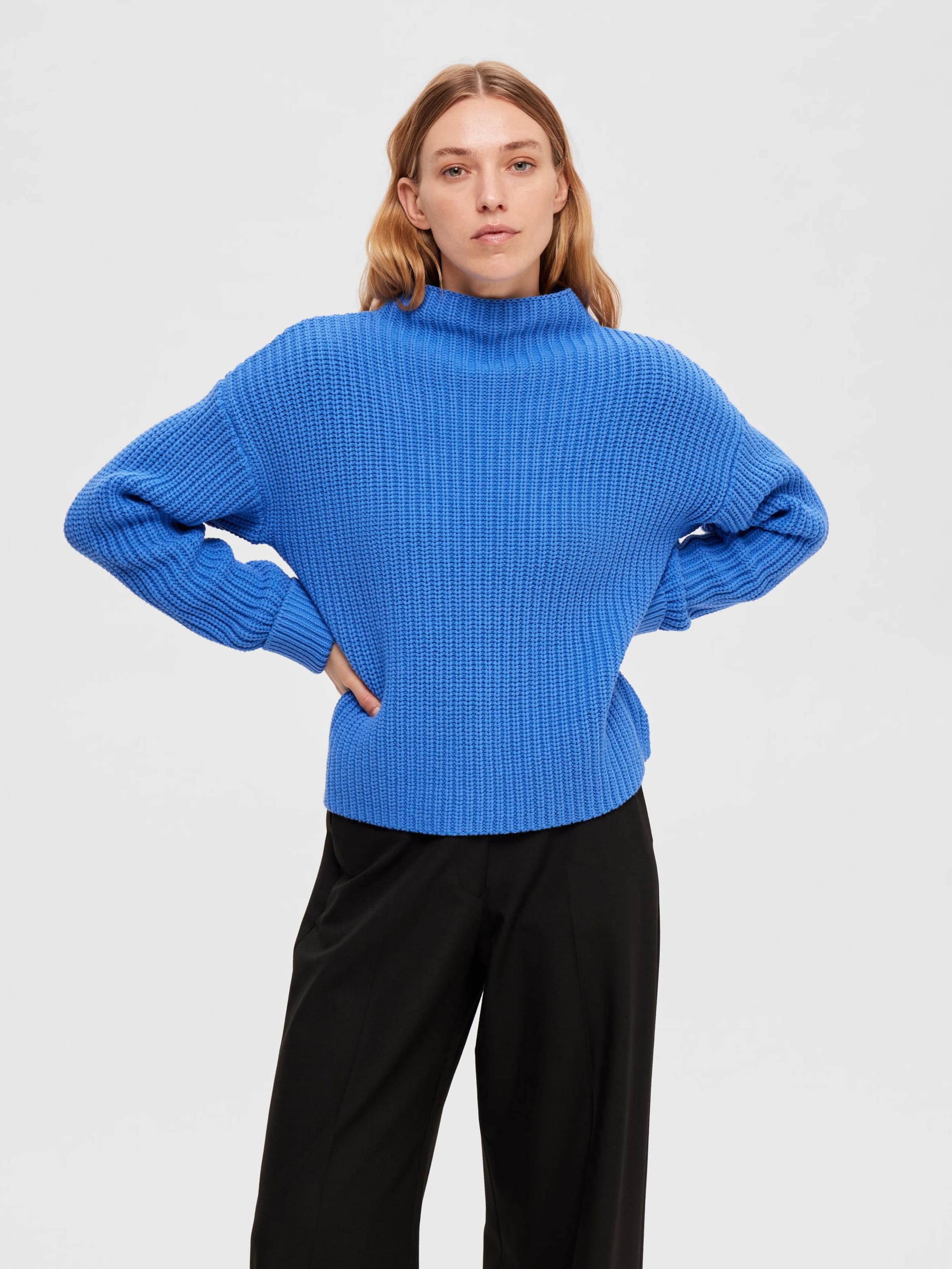 Pull femme 2024 bleu roi