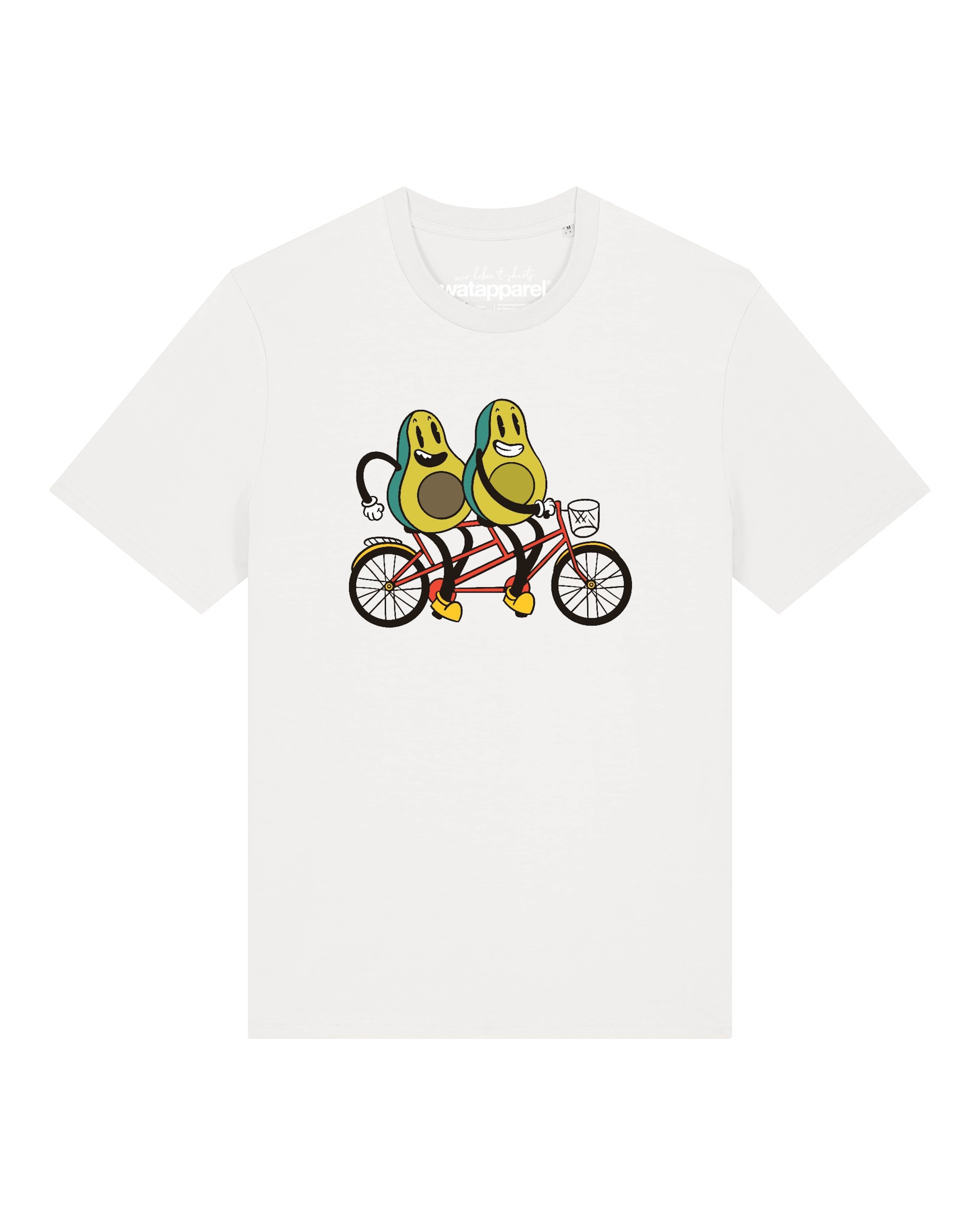 T-Shirt 'Avocado Fahrrad' Watapparel en blanc : devant
