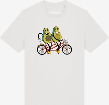 T-Shirt 'Avocado Fahrrad' Watapparel en blanc : devant