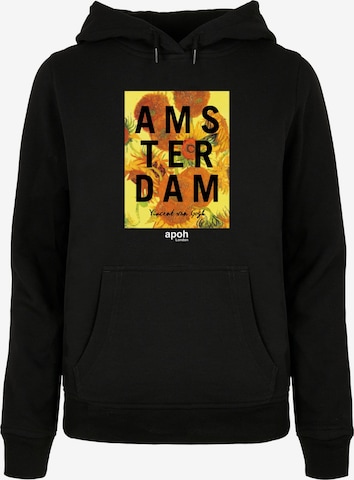 Merchcode Sweatshirt 'Apoh - Van Gogh Flowers' in Zwart: voorkant