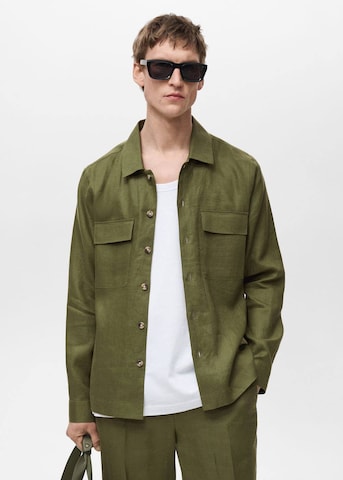 MANGO MAN Regular fit Button Up Shirt 'Umbria' in Green: front
