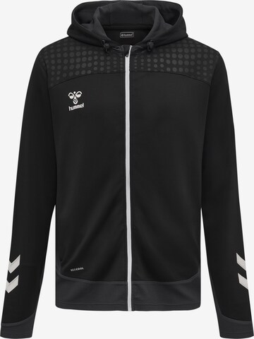 Hummel Athletic Zip-Up Hoodie in Black: front