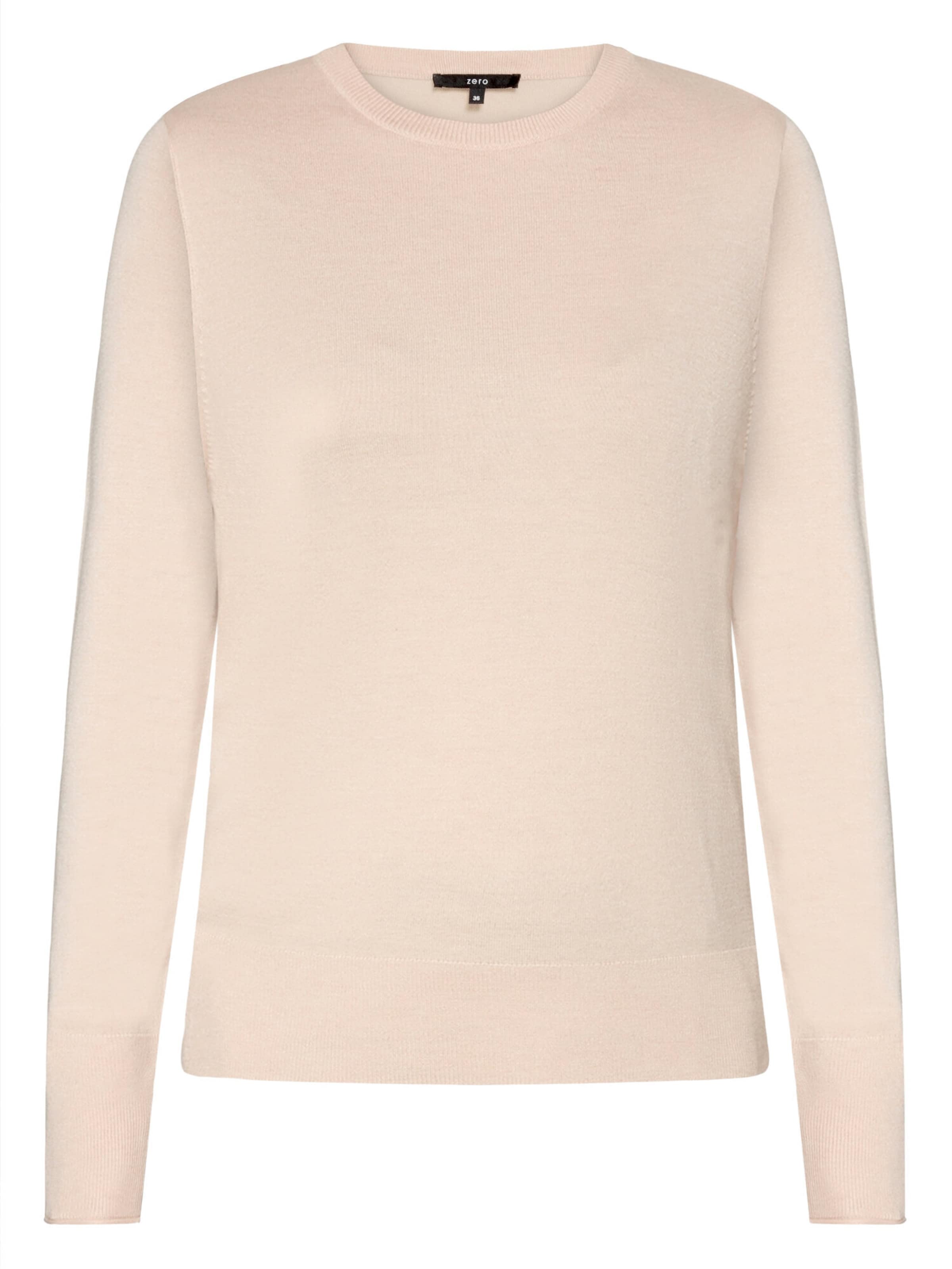 zero Feinstrickpullover mit Stehkragen in Beige: Vorderseite