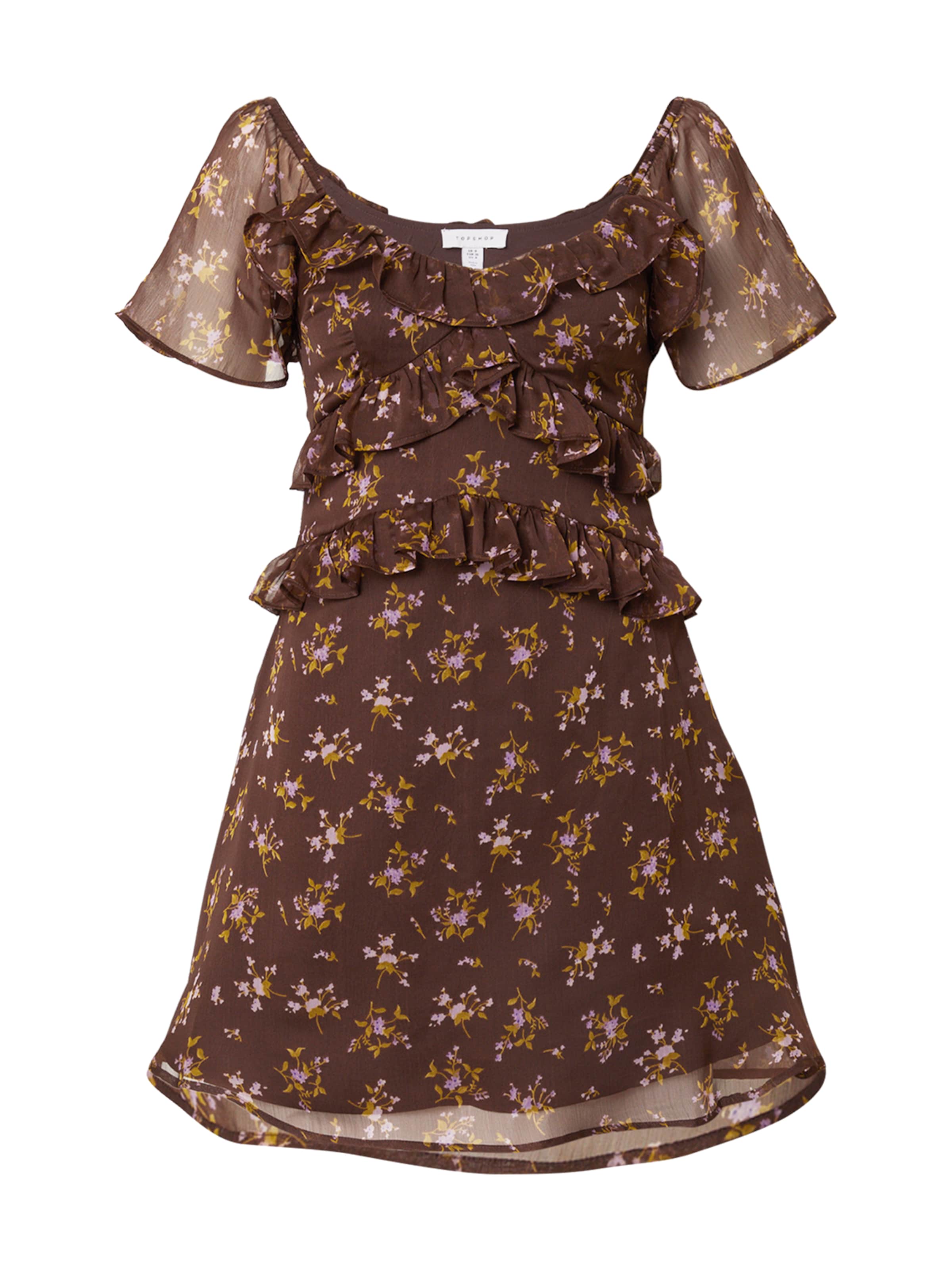 TOPSHOP Dress in Brown: front