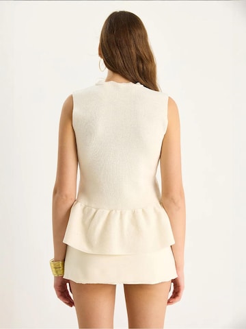 Bianco Lucci Gebreide top in Beige