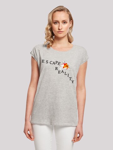 F4NT4STIC Shirt 'Alice im Wunderland Escape Reality' in Grey: front