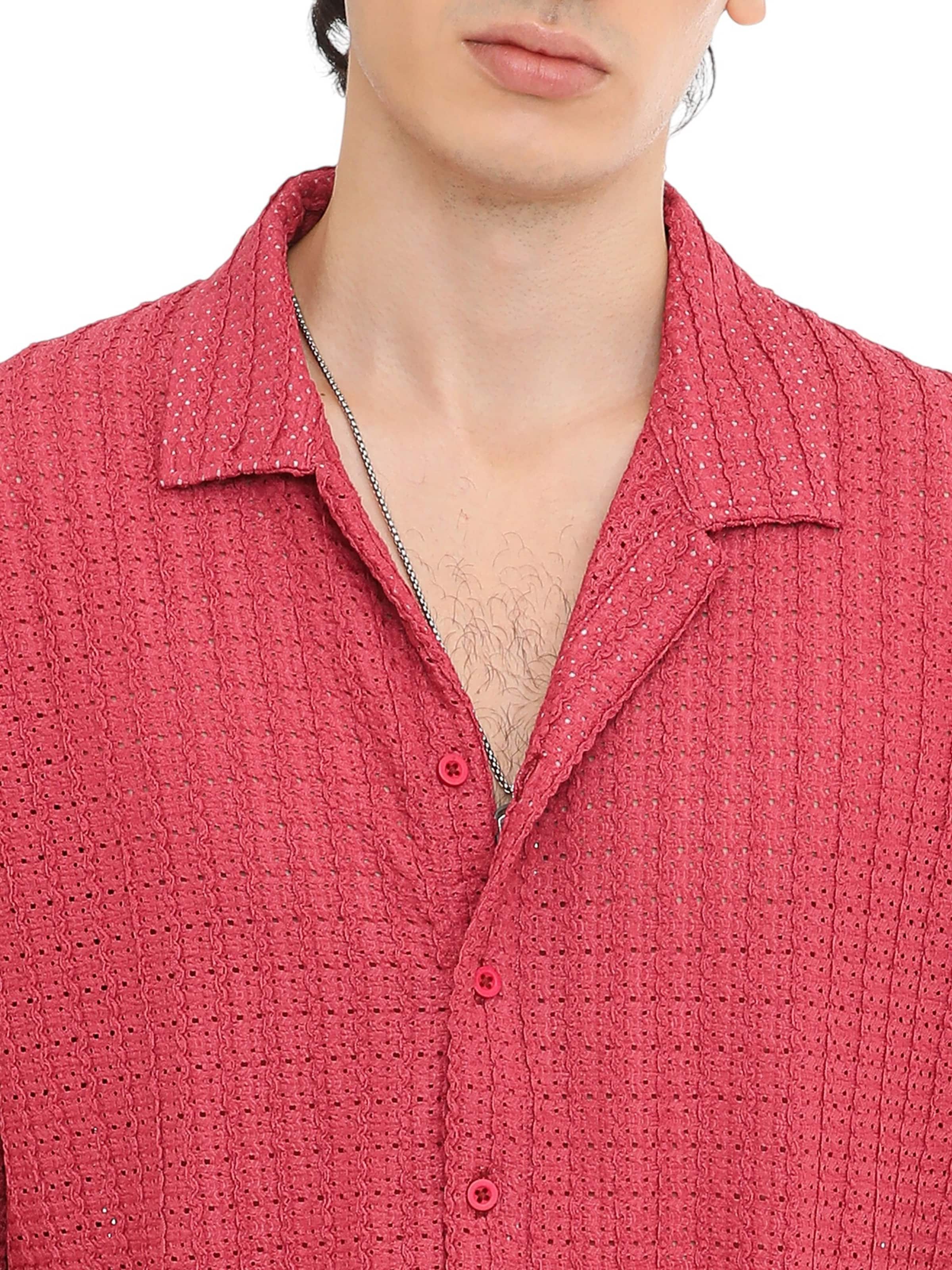 Comfort fit Camicia 'Tiffany' di Campus Sutra in rosso