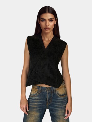 Made By Society Vest 'QUARK Vest - V27368' in Black: front