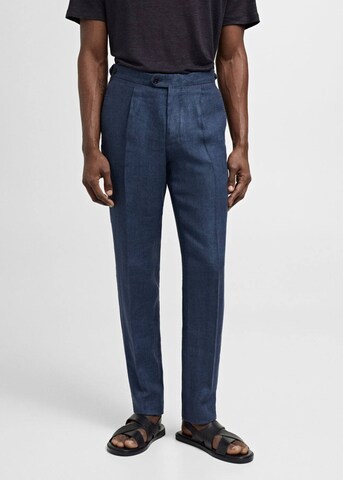 MANGO MAN Slim fit Pants 'Salerno' in Blue: front