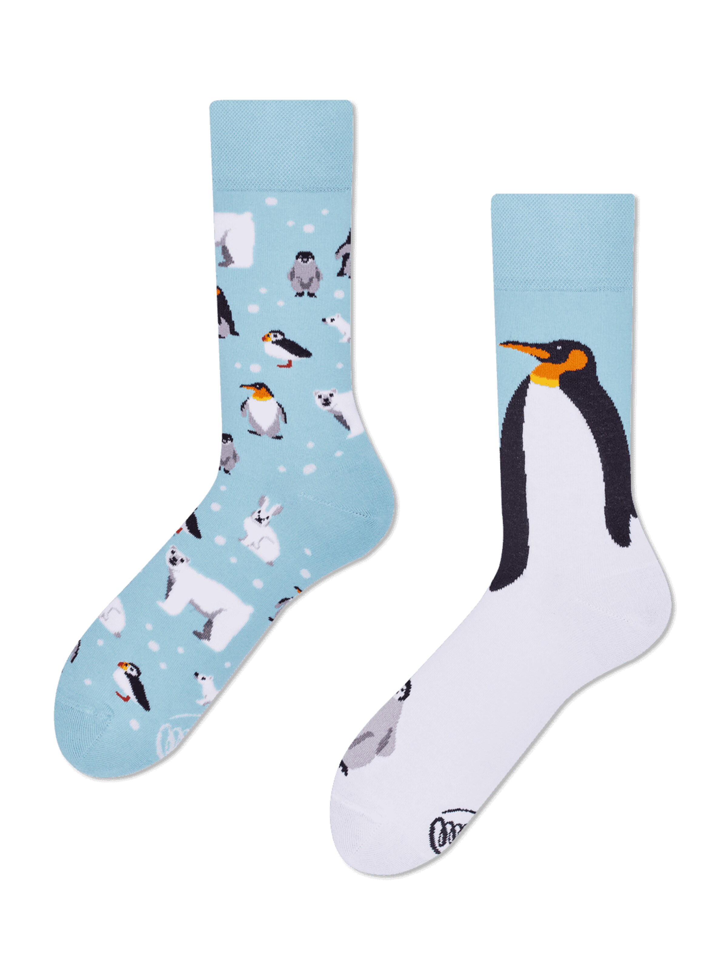 Many Mornings Socks 'Frosty Friends' in Blue: front
